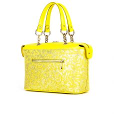 сумка женская/флотар желтый/ламинированная кожа "цветочный принт"