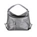 Молодёжная женская кожаная сумка ASSA, серебристого цвета 488